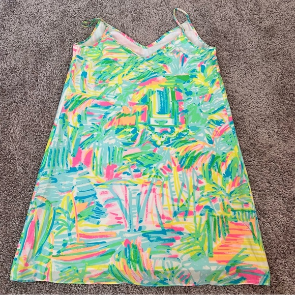 {Lilly Pulitzer} Lela Dress 100% Silk Multi Sea Salt and Sun - Picture 5 of 10